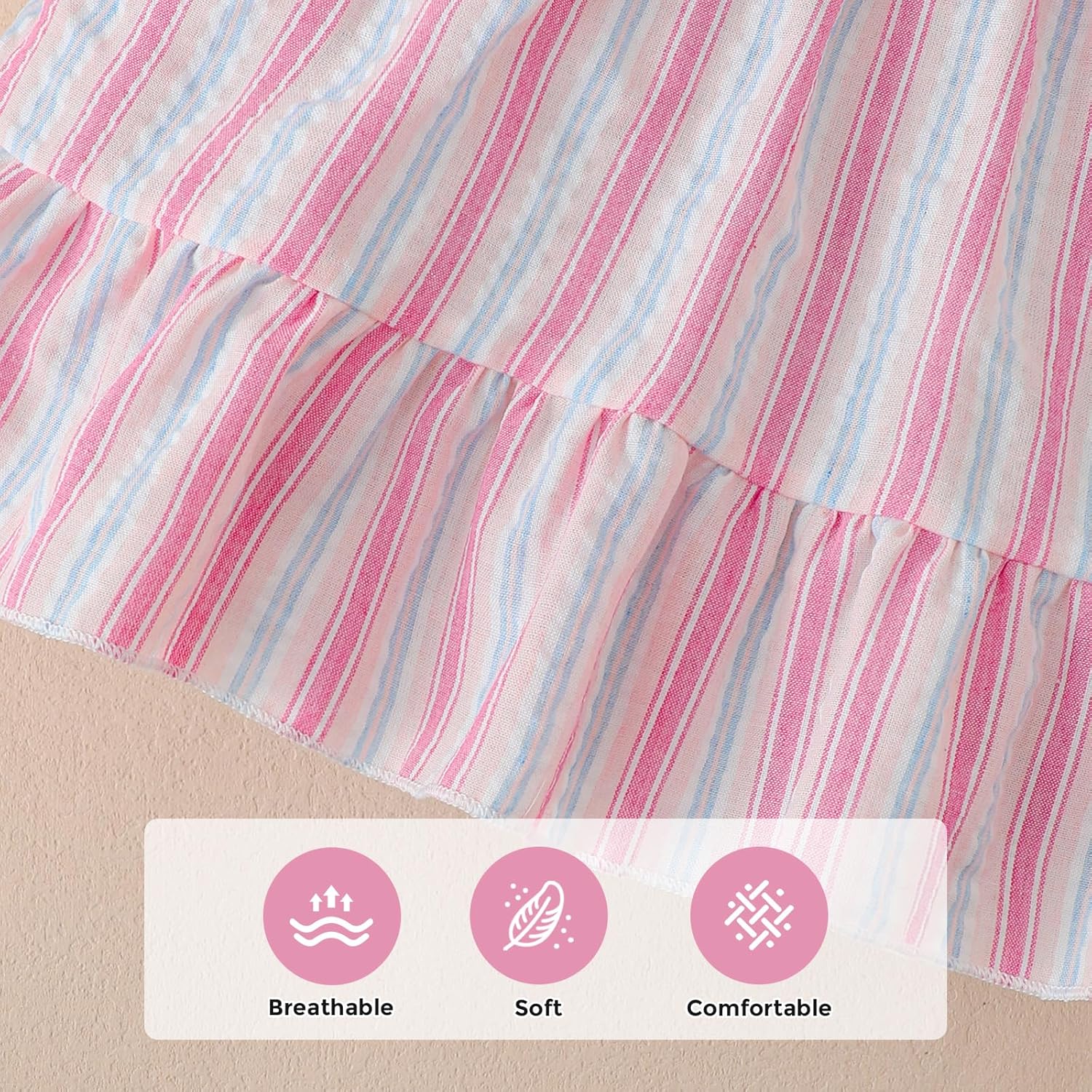 Renotemy Newborn Infant Baby Girl Dresses Summer Outfits Gifts Boho Casual Sundress Toddler Clothes for Girl with Hat and Bag - Image 6