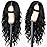 AISI HAIR Black Wig for Women, Long Wavy Lace Hairline Middle Part Synthetic Heat Resistant Wig for Daily Party-26 Inch