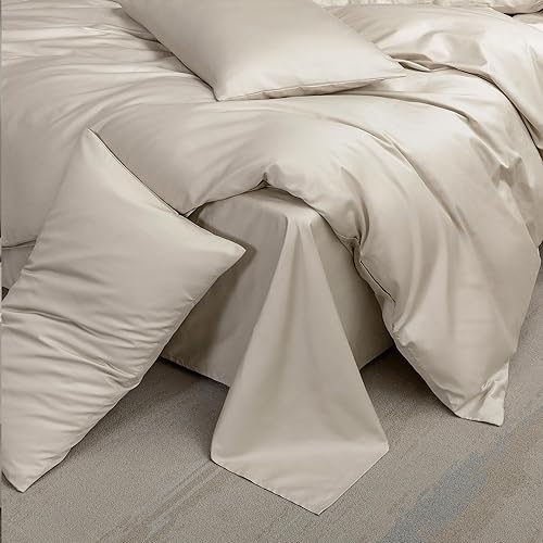 Miniatura 166 de MooMee Queen Duvet Cover Set, 100% Extra Long Staple Cotton 600 Thread Count Sateen Silky Soft Breathable Durable Luxury Hotel Quality Bedding Set
