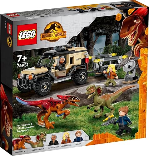 Miniatura 4 de Lego Set of 2 76948 T. Rex & Atrociraptor Dinosaur Escape & 76951 Pyroraptor & Dilophosaurus Transport