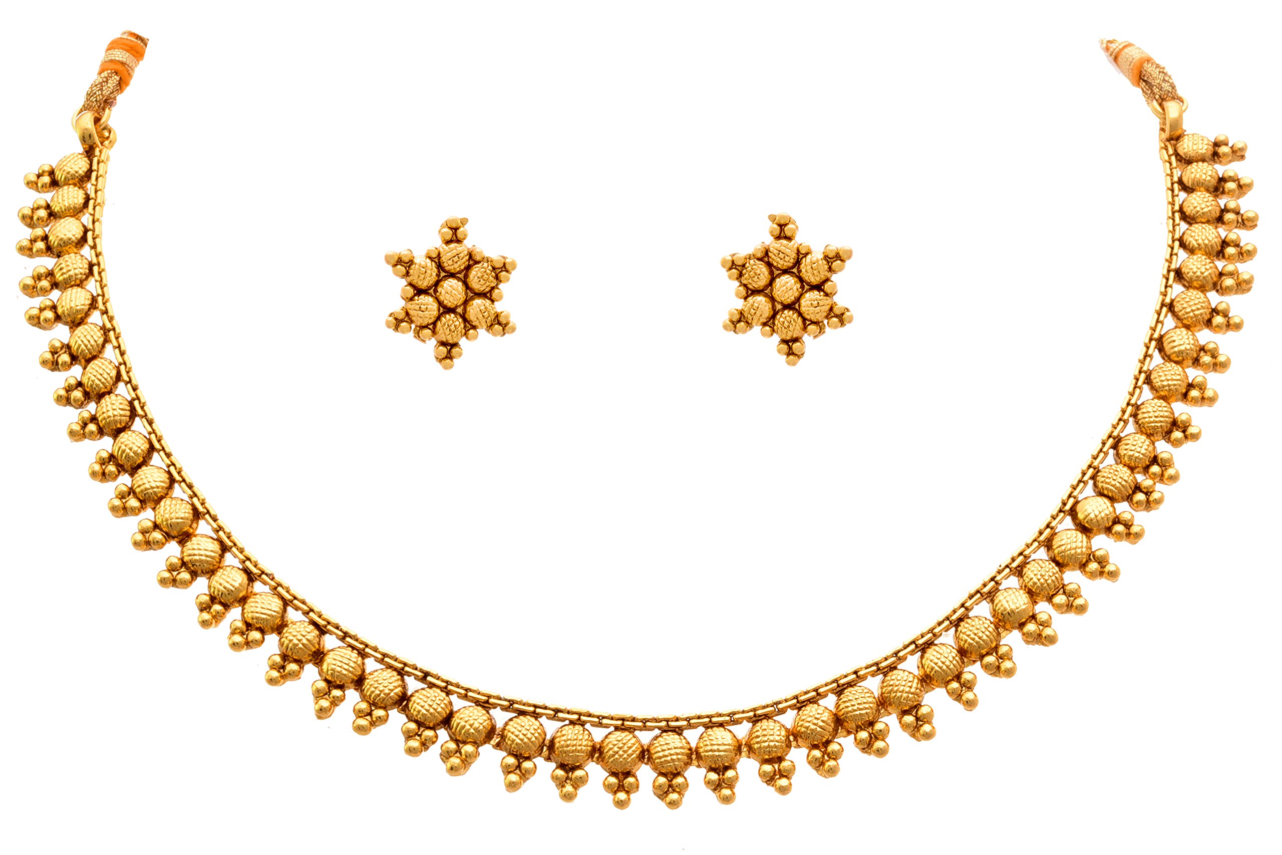 JFL - Jewellery for Less Traditional Ethnic Floral One Gram Gold Plated Designer Necklace Set/Jewellery Set swith Stud Earrings for Women & Girls,Valentine (B01KOFVQGC) Amazon Price History, Amazon Price Tracker