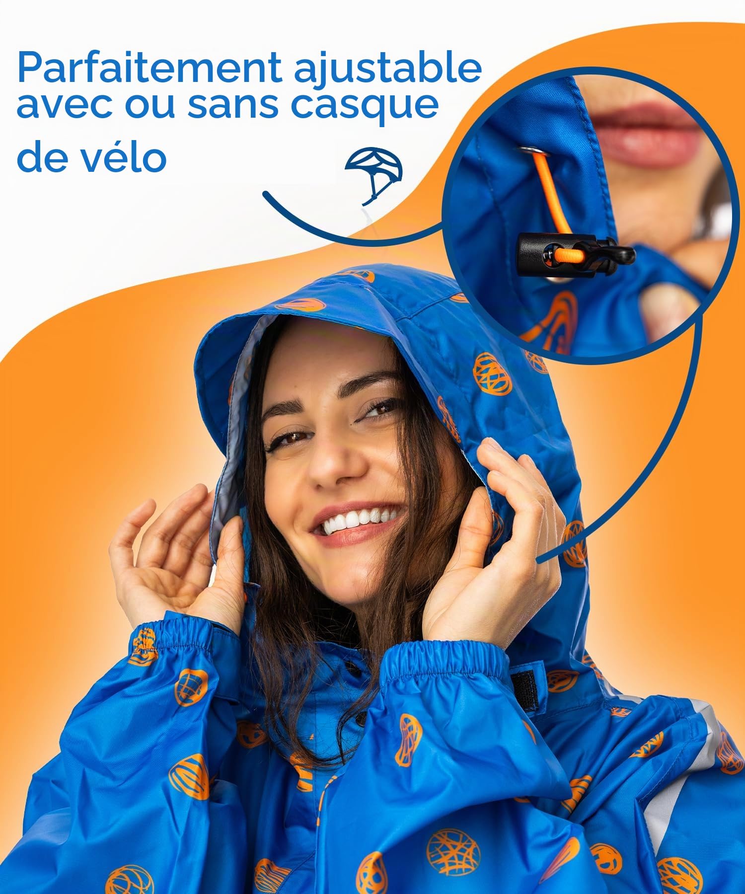 Jubi® Poncho de pluie pour femme - 100 % imperméable, léger et respirant - Poncho coupe-vent pour l'extérieur, la randonnée, le camping et les voyages - Protection contre la pluie élégante pour le