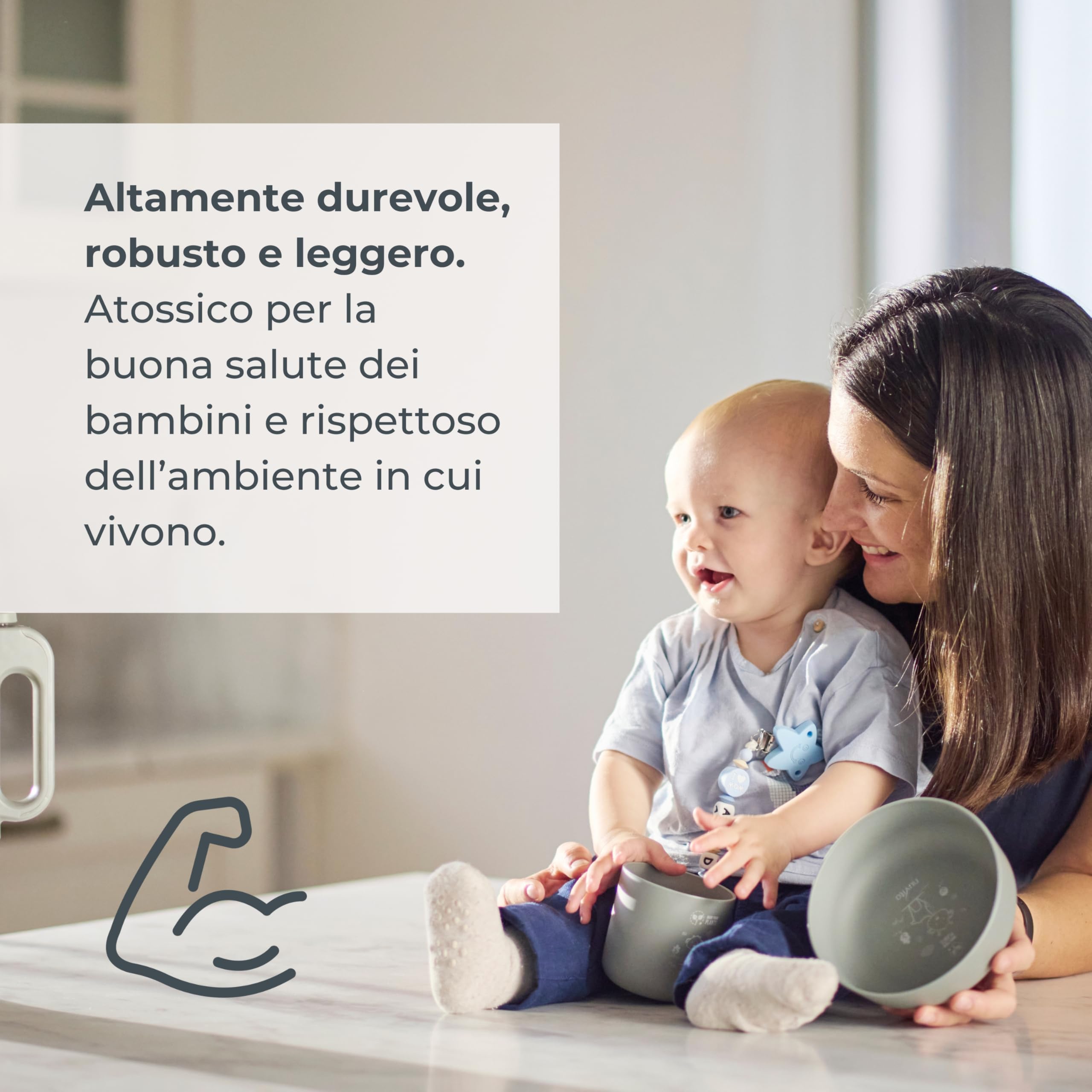 Nuvita 8465 Set Pappa in Bioplastica – Piattino, Ciotola, Tazza e Posate in PLA Biodegradabile – Lavabile in Lavastoviglie, adatto per Microonde, Atossico, Senza BPA e Ftalati – 6 Mesi+ - English Rose