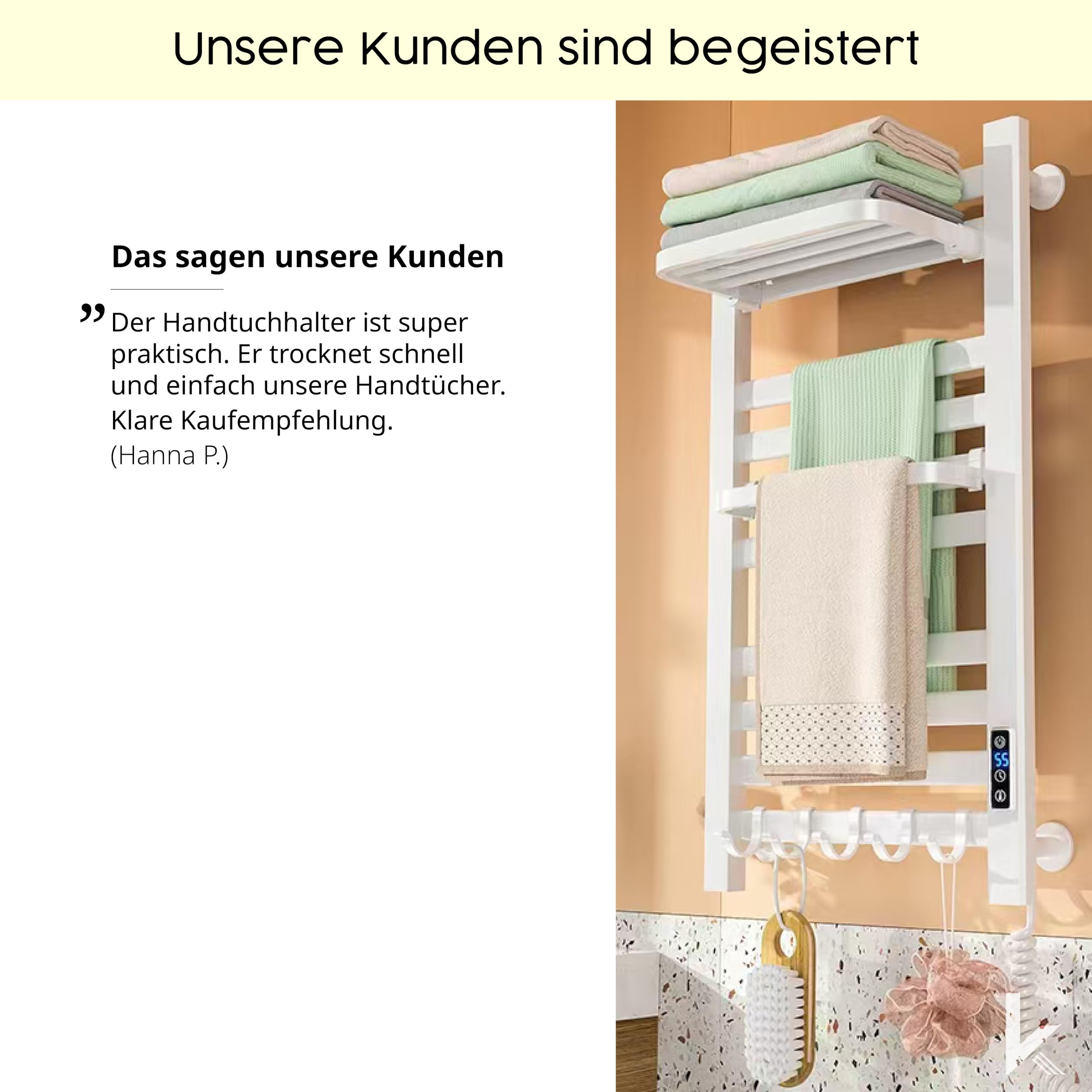 Könighaus Badheizkörper 180 W - Handtuchwärmer - Weiß