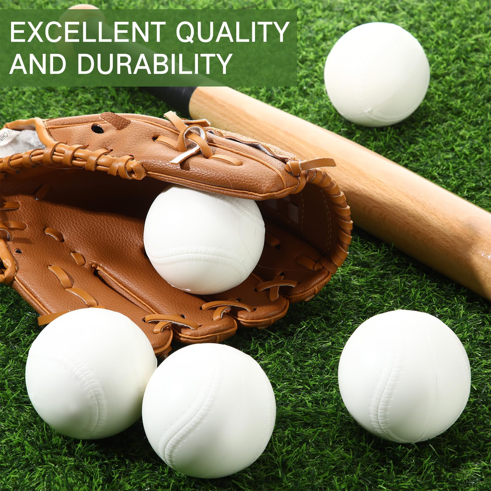 VioraWhite Pelotas para máquina de lanzamiento, pelotas de espuma de alta densidad, práctica de béisbol, sóftbol, entrenamiento para práctica de bateo y práctica de campo, 3 onzas, 2.9 pulgadas