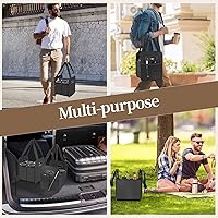 Vista 8 de Porta bebidas de 4 tazas con asa, portavasos reutilizables para bebidas, portátil, plegable, aislante, para taza de café, para entrega y carrito