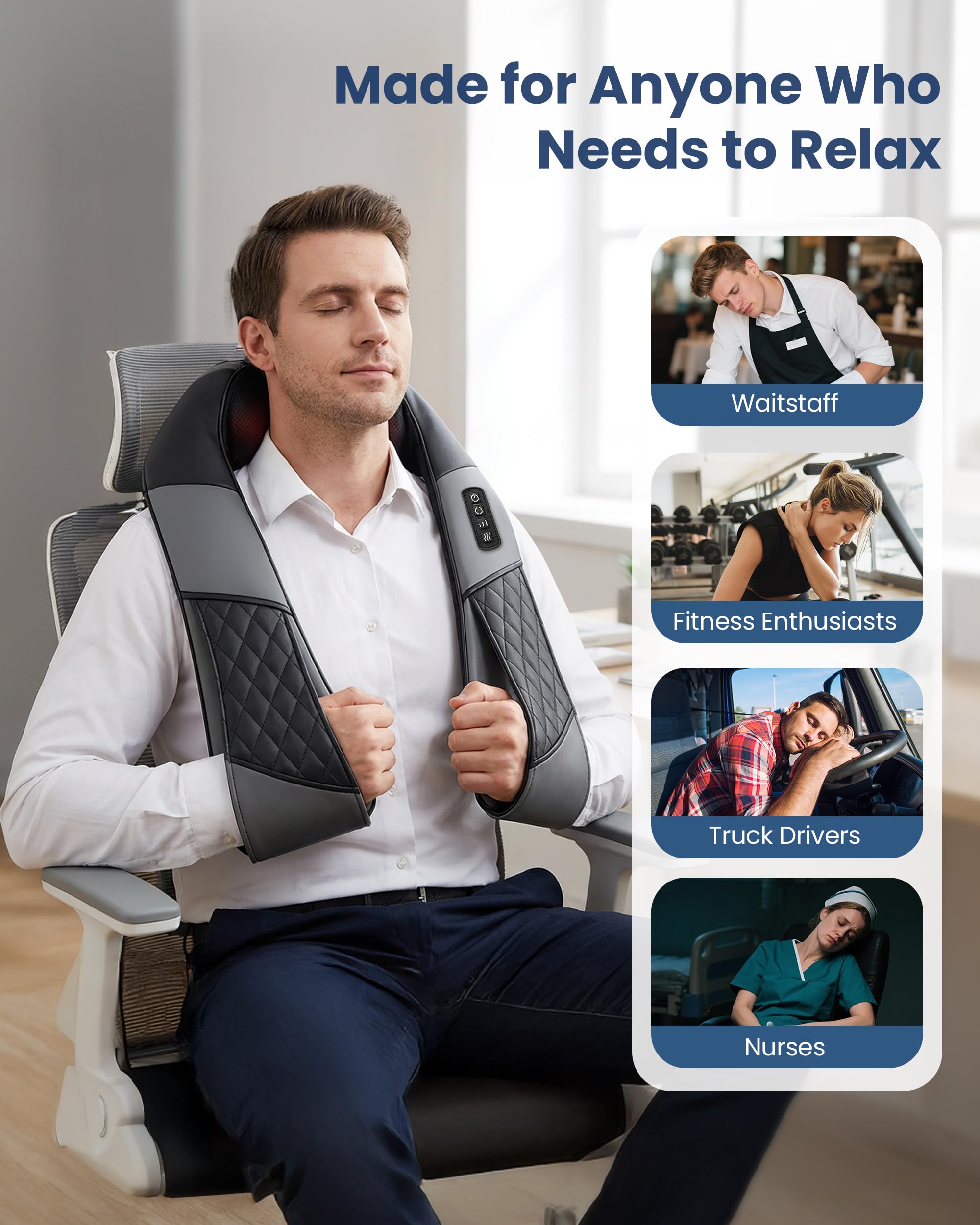 COMFIER Kabelloses Nackenmassagegerät mit Wärme,Geschenk für Frauen