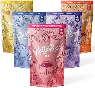 BellaRose Beverages Loose Leaf Tea Set - Loose Leaf Tea Variety Pack Gift For Women Gifts, Thoughtful Womens Gifts For He...