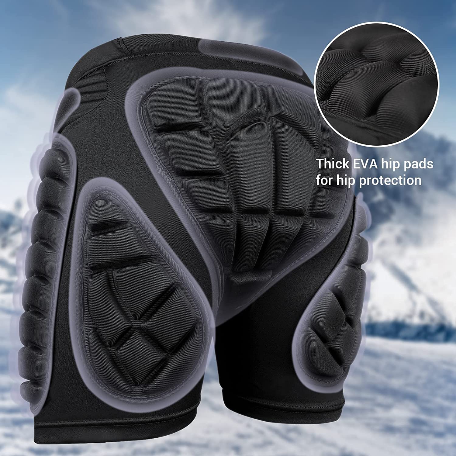 Męskie Wyściełane Spodenki Do Jazdy Na Deskorolce I Snowboardzie, Ochrona 3D Hip Butt Spodenki Kompresyjne Ochronne EVA Spodnie
