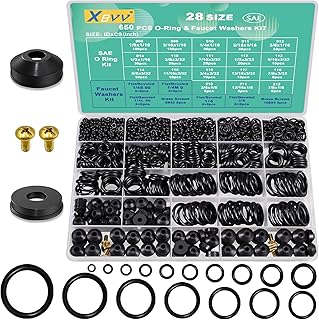 28 Size 650 Pcs Faucet Rubber Washers Kit and SAE O Ring Assortment Set for Assorted Plumbing Faucet Sealing Repair