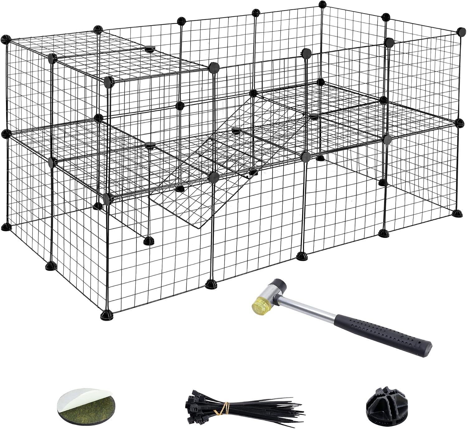 Pet Playpen Small Animals Cage Portable DIY Metal Wire Yard Fence for Rabbits,Guinea Pigs,Bunny,Puppy,Hamsters Crate Kennel 36 Panels