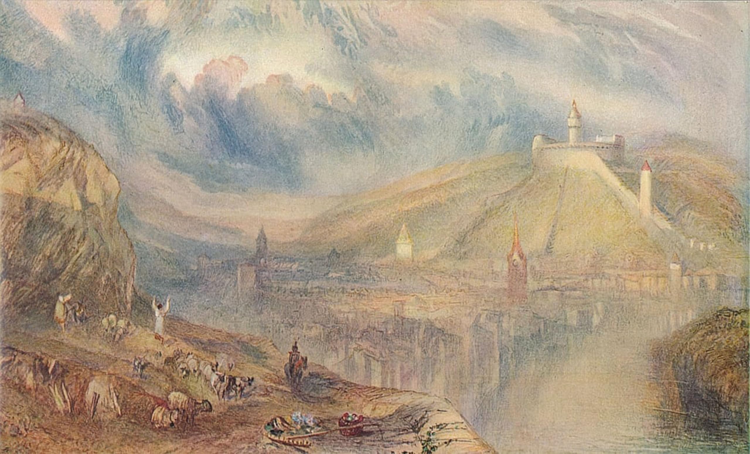 POSTERIIk Famous Animal Posters Vintage Picture Schaaffhausen: the Town by Mallord William Turner Modern Wall Decor for Home Decor 60x90cm