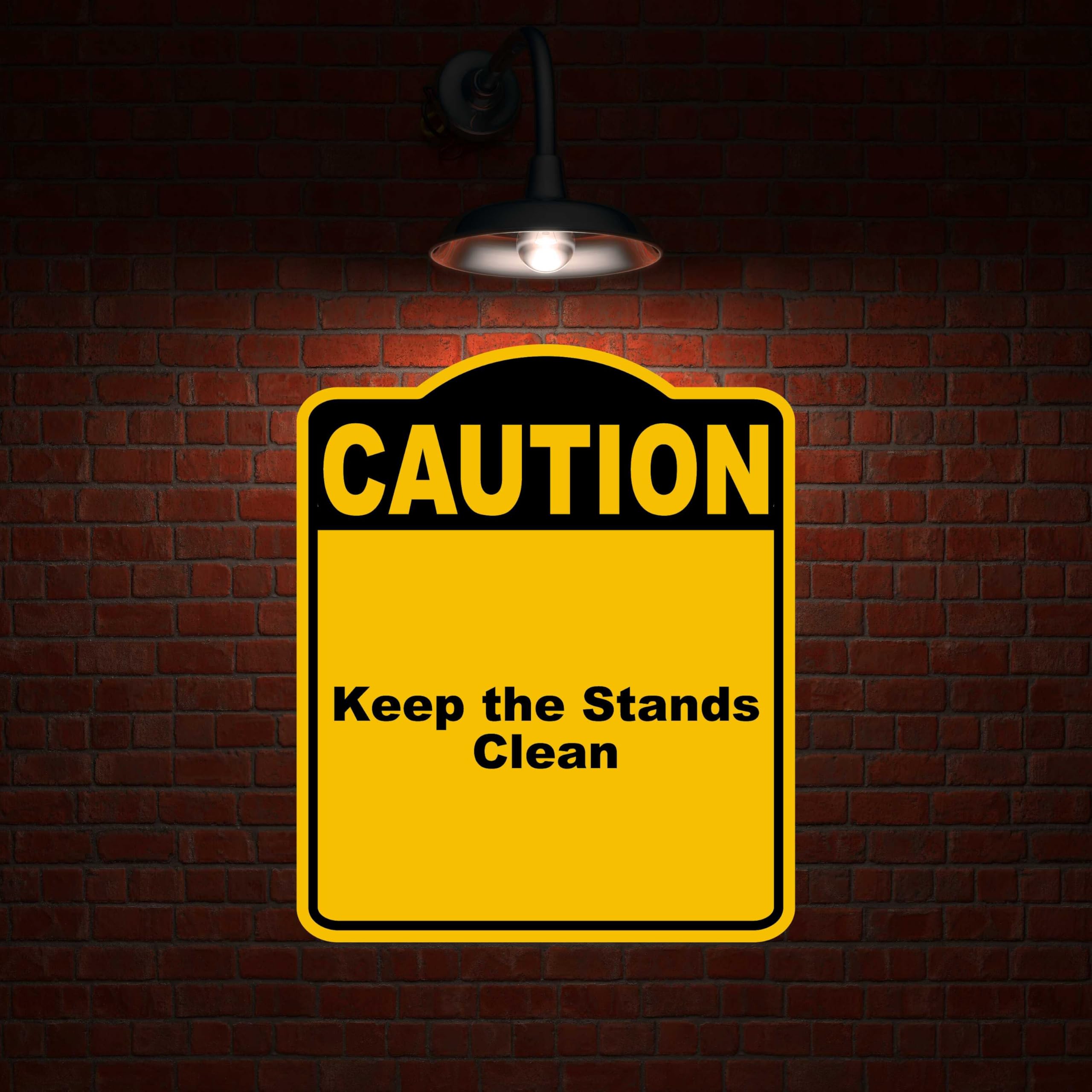 Keep the Stands Clean Caution Yellow Black Aluminum Composite Sign 20 x 24 inches