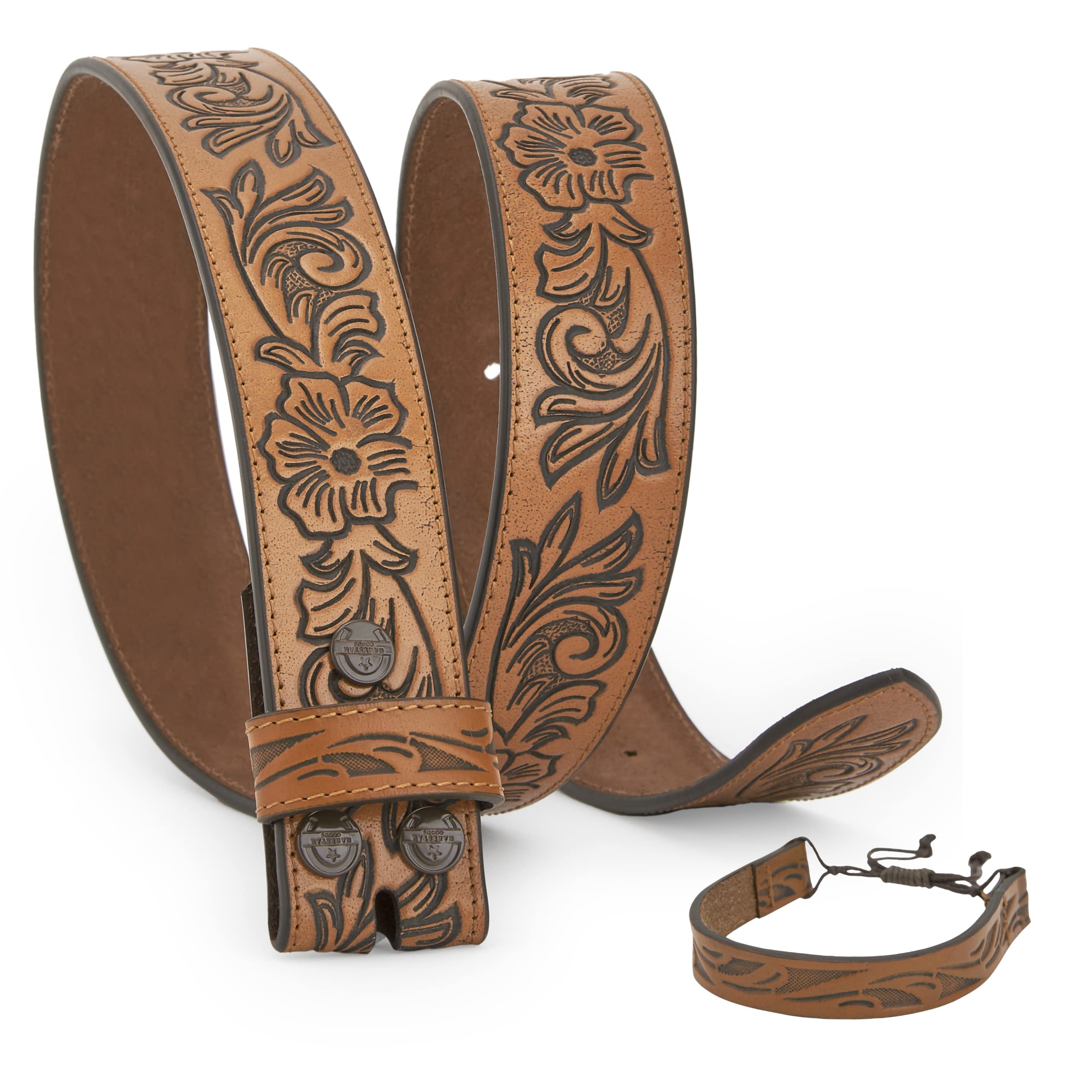 Men & Women Leather Western Belts Cowgirl Cowboy Engraved Tooled