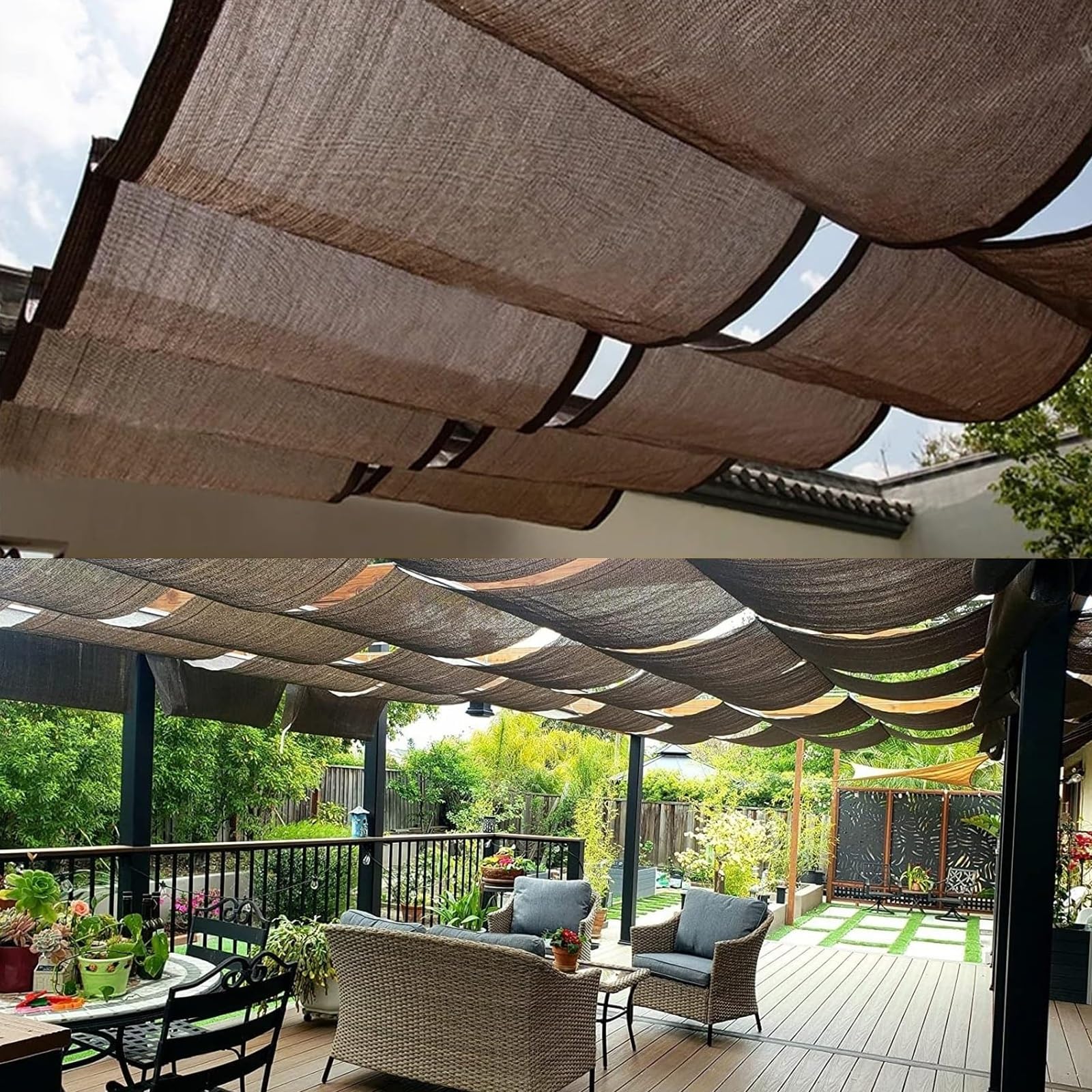 Auvent de rechange pour pergola voile d'extérieur rétractable