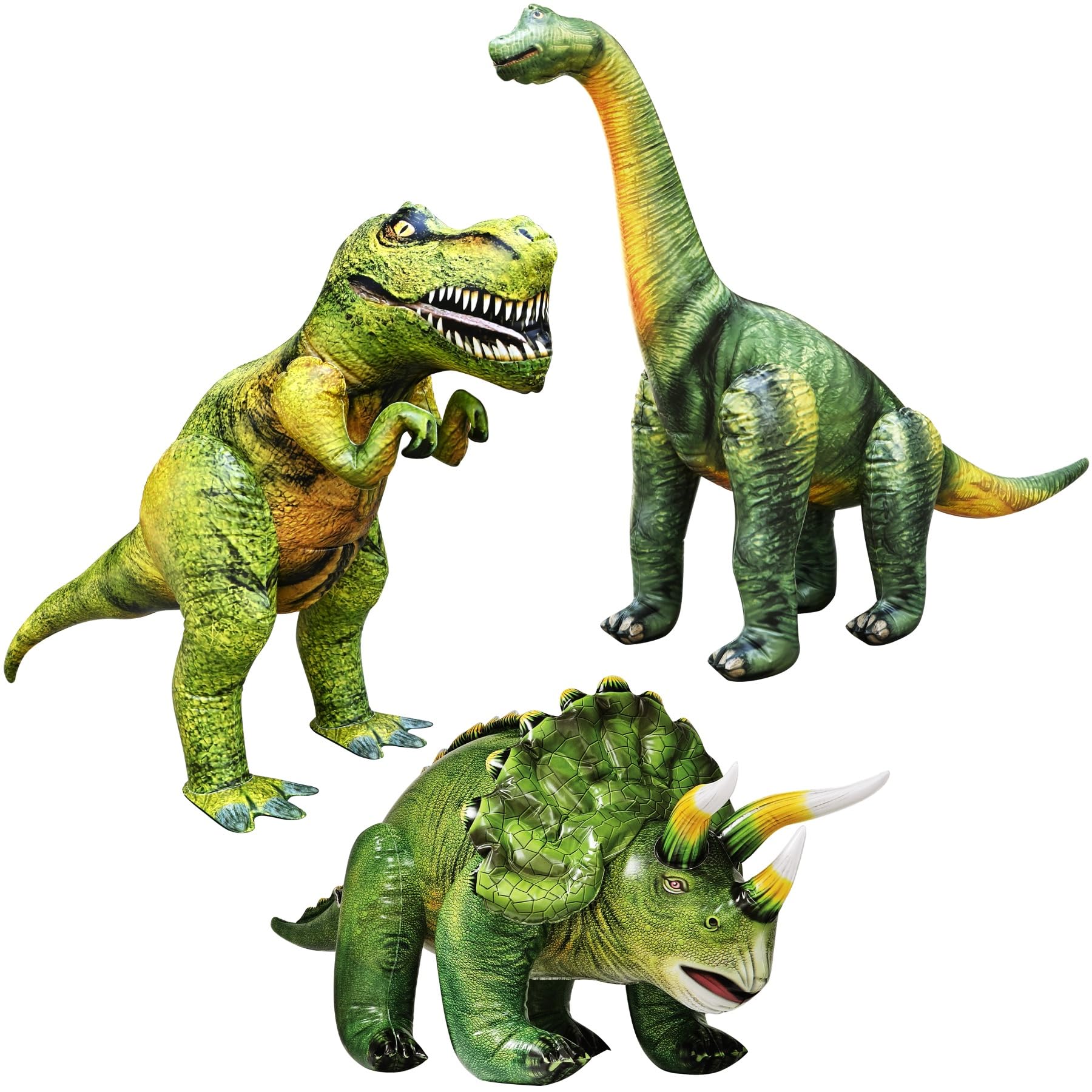 Sponsored Ad - Jet Creations Dinosaur Inflatable 3-Pack – T-Rex, Brachiosaurus & Triceratops, Over 43" Long Dinosaur Toys for Kids, Jurassic Party Decor, Thanksgiving & Christmas Decorations