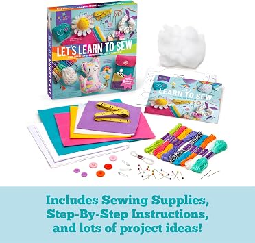 Craft-Tastic Lets Learn to Sew Mini Sewing Kit, Arts and Crafts, Art Supplies, Embroidery Kit for Beginners, Includes Sewing Supplies, Easy-to-Follow Instructions, Arts & Crafts, Ages 7+