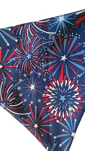 Miniatura 2 de Patriotic Fireworks Over the Collar Dog Bandana That Slips Onto Your Dogs Existing Collar Size (Medium)