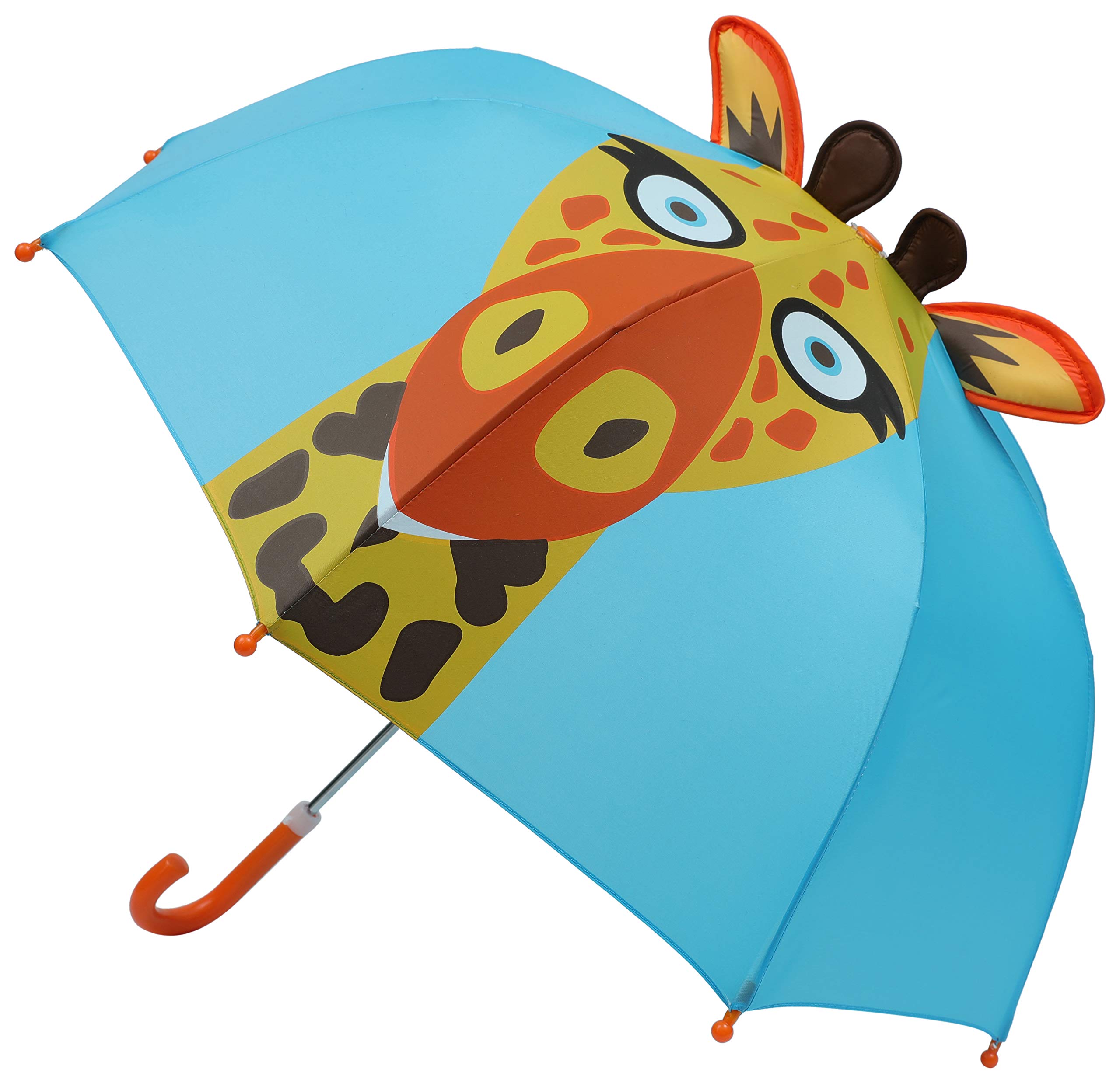 AtinoChildrens 3D Fun Animal Umbrella Blue Giraffe