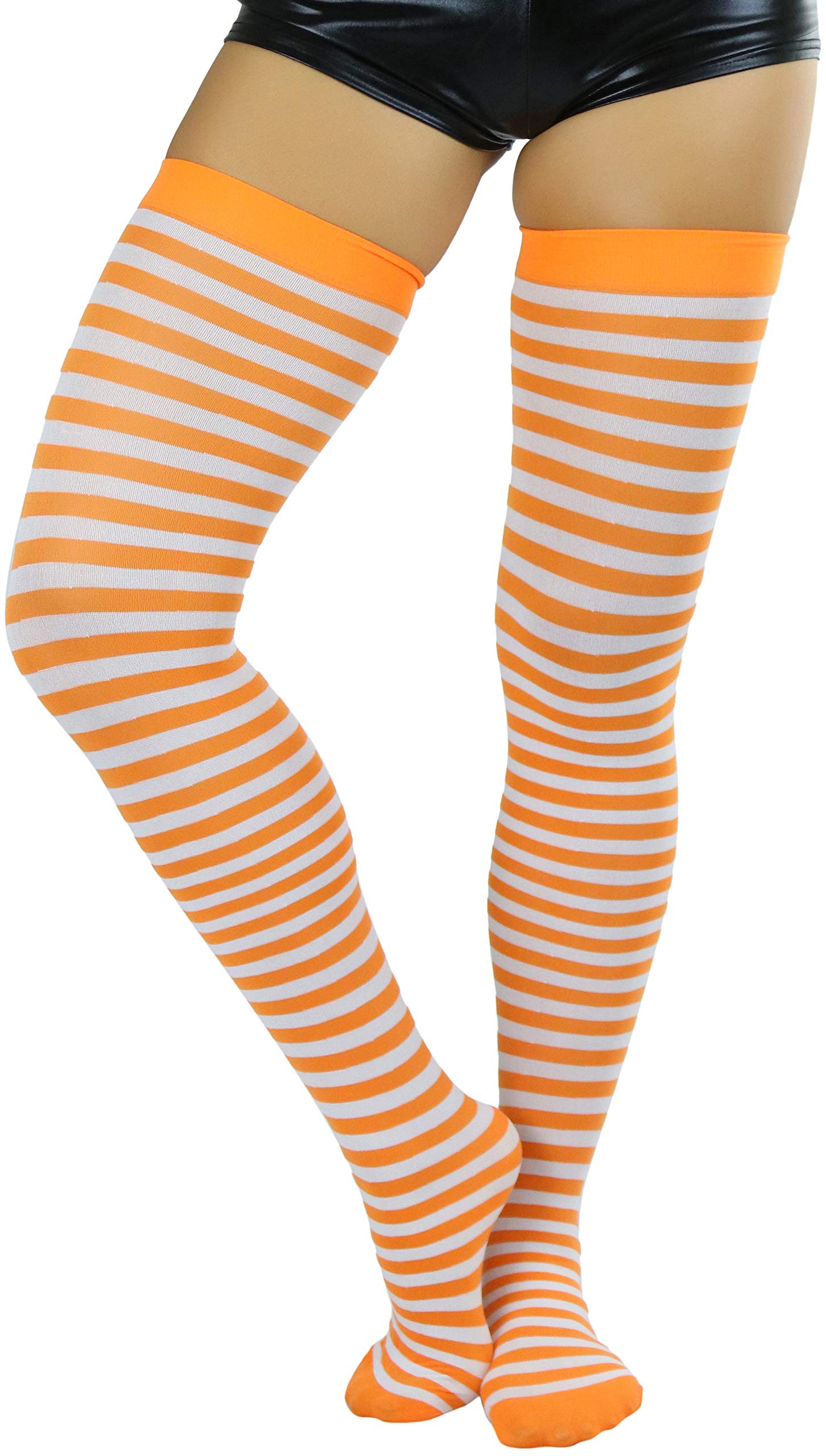 ToBeInStyle Women’s Opaque Hosiery Thin Striped Thigh High Long Stocking
