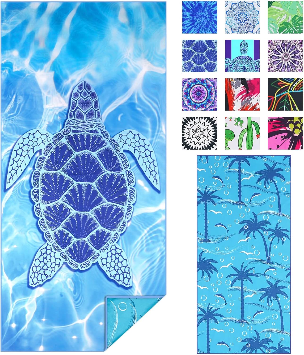 Microfiber Thin Beach Towel Lightweight Oversized 71x32 Extra Large