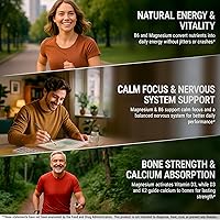 Vista 5 de Vitamina D3 K2 con glicinato de magnesio y vitamina B6 Magnesio 1500mg D3 10,000 UI K2 (MK7) 200mcg Vitamina B6 10mg Máxima absorción