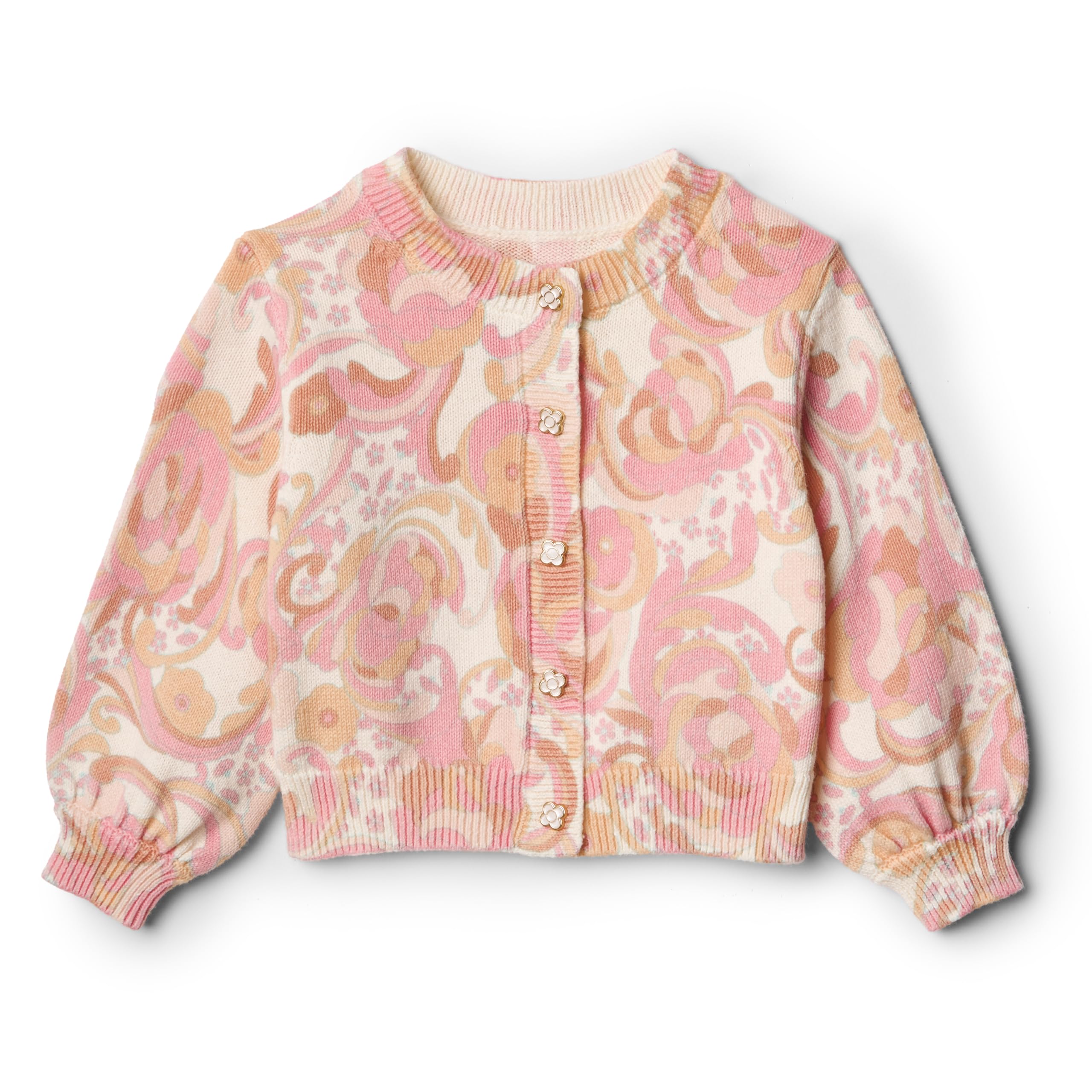 Amazon Essentials Baby Girls' Baby Girls' and Toddlers Lightweight Knit Cardigan, Peach Craft Floral, 24 Months