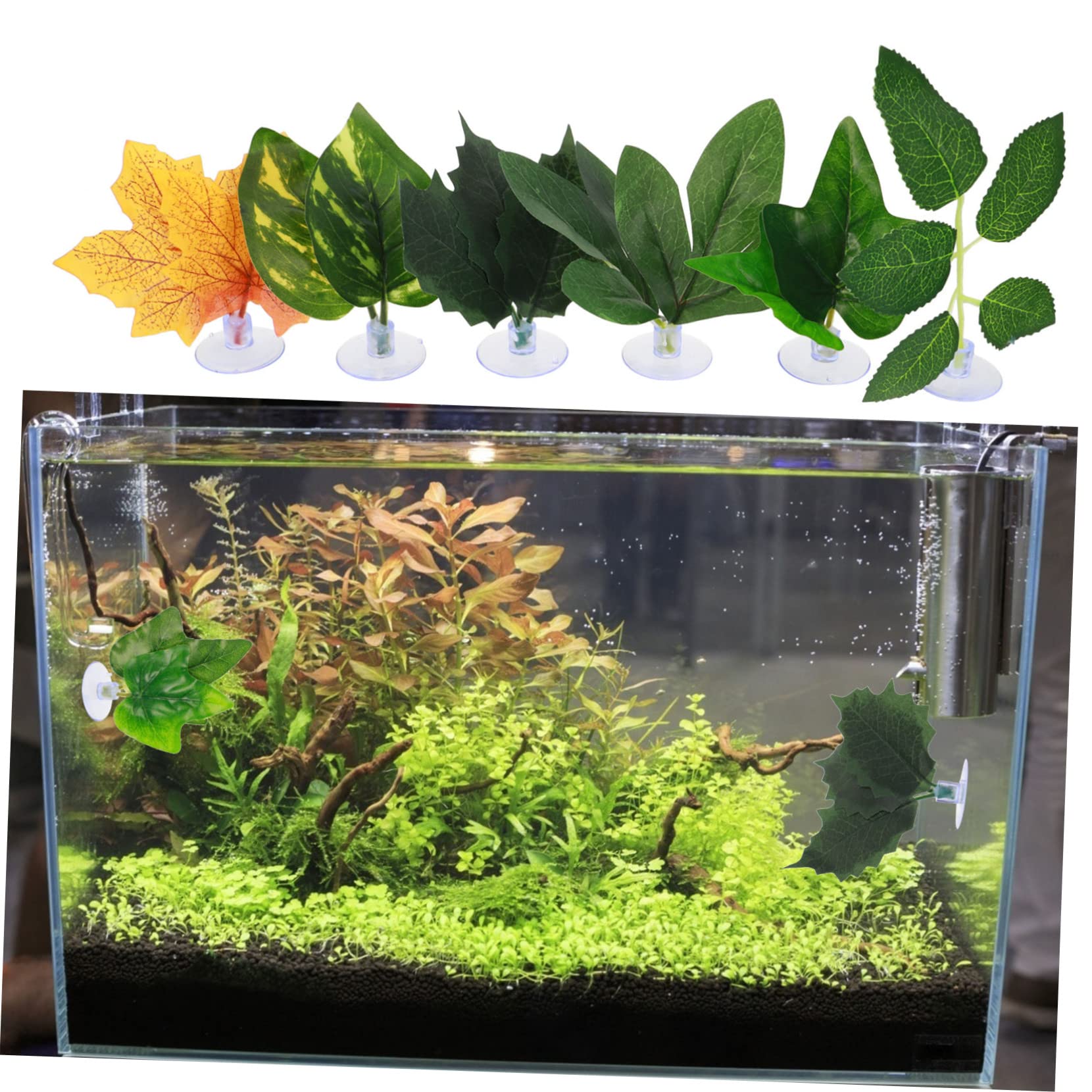 Sosoport 3 Juegos Pecera Paisajismo Hojas Peceras Filtros De Peces para Tanque Hojas De Simulación Decoración De Hojas De Acuario Plantas Artificiales para Acuario El Plastico 6 Piezas * 3