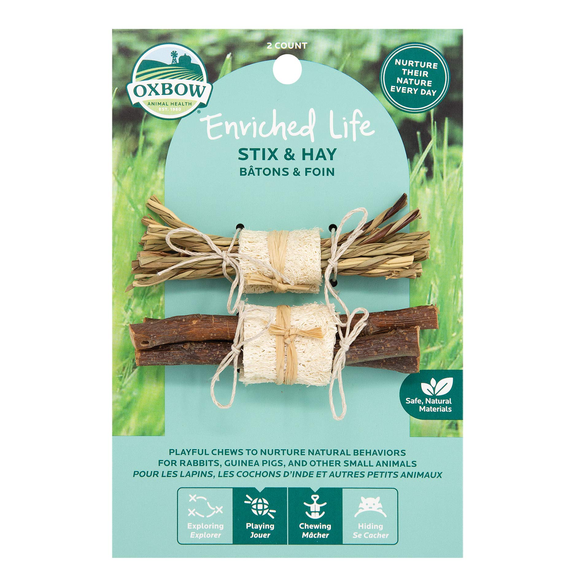 OxbowEnriched Life Stix and Hay for Small Animals Safe Natural Materials