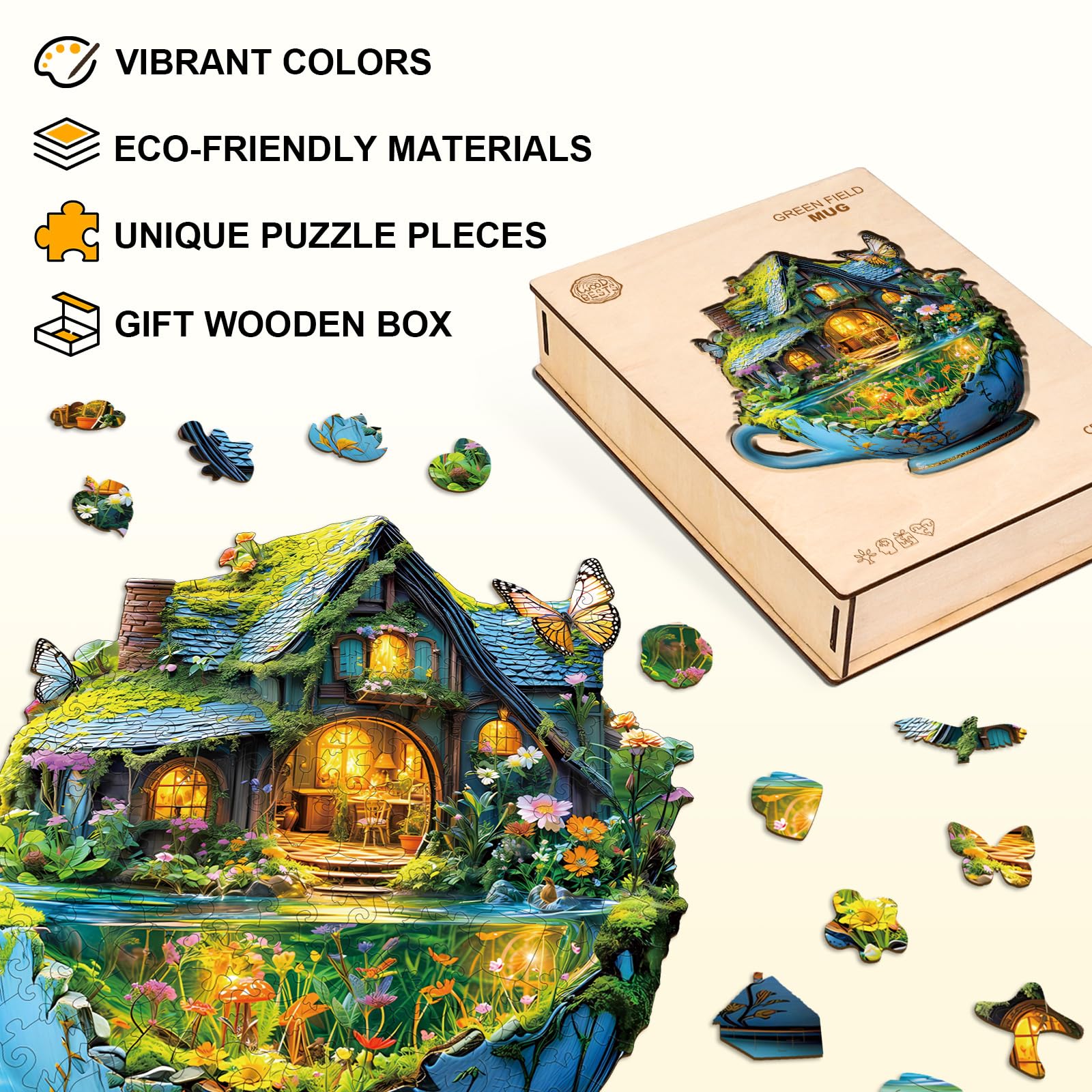 72-delige houten dierenpuzzel • Kinder World