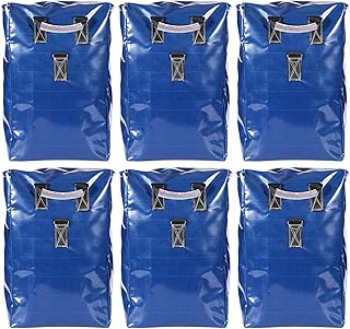 BOXOB 6pzs Sacos de Arena Vinilo, Sacos Arena Resistentes con Asas para Castillo Inflable Carpa Canopy Toboganes Agua Anclaje Seguro para Inflables al Aire Libre Resistentes Intemperie (Azul)