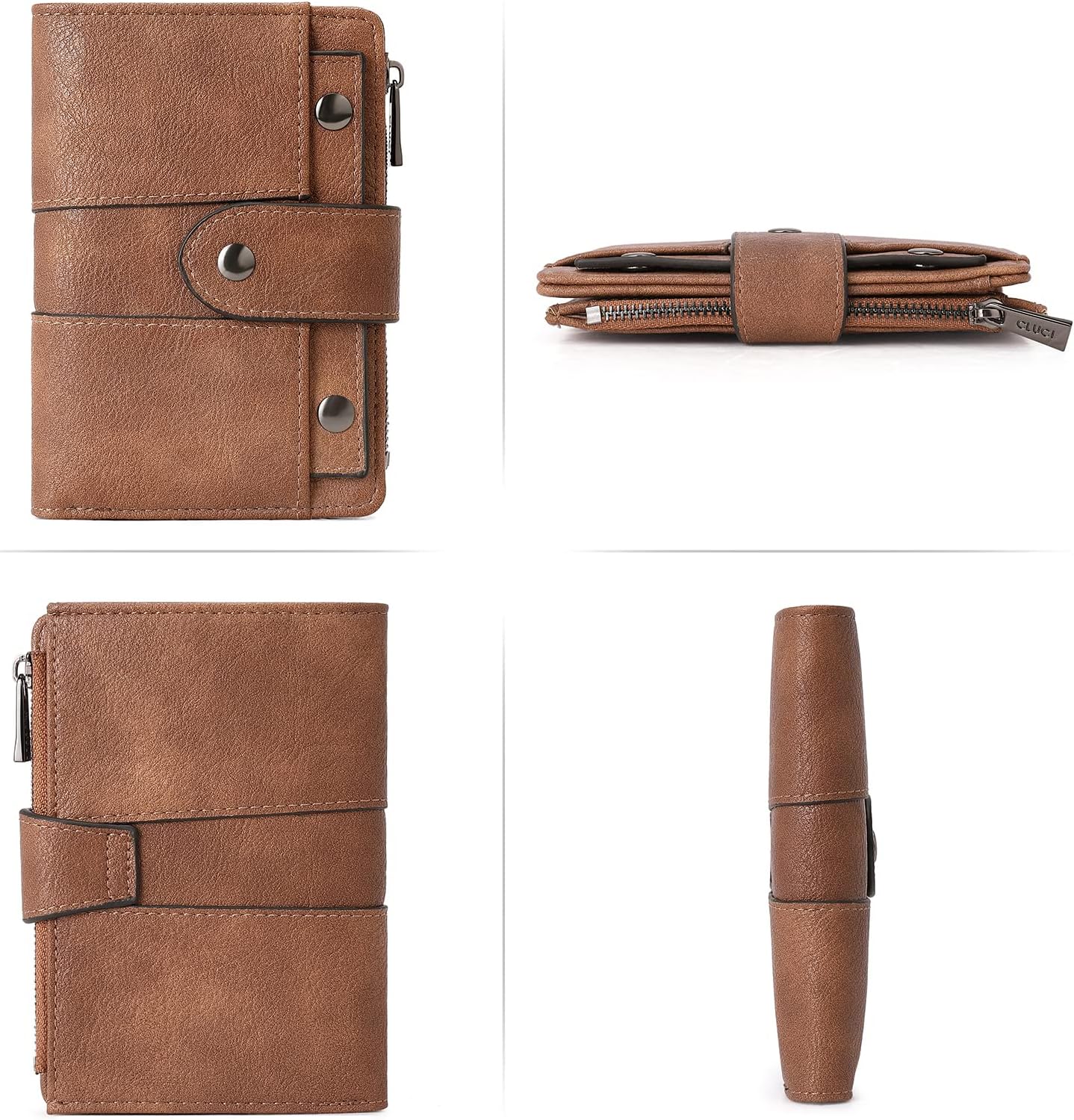 CLUCI Small Wallet for Women Leather Slim Womens Wallet Bifold Multi Card Holder Organizer Designer with Removable ID Window - Image 6