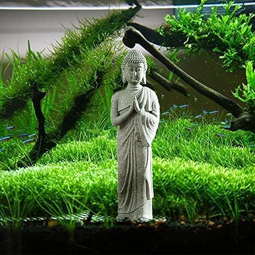 Miniatura 7 de Chilifuli Estatua de Buda para acuario, estatua de Buda de pecera, decoraciones de estatua de Buda de piedra arenisca natural, esculturas de Buda
