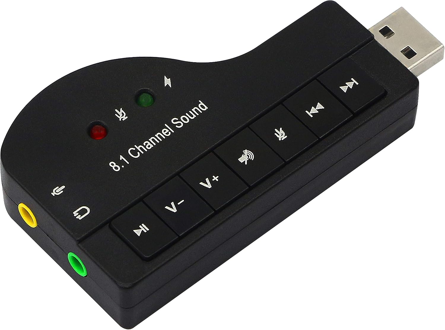 GELRHONR USB Sound Card,8.1 Channel USB to 3.5mm External Sound Card Audio Adapter