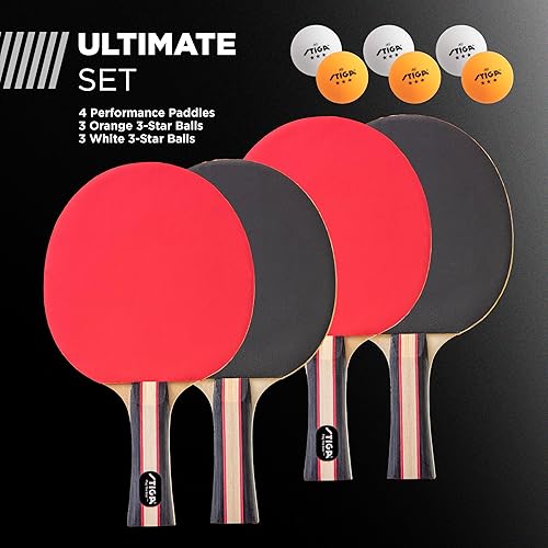 Miniatura 4 de STIGA Performance 2 or 4 Player Table Tennis Set – USATT Approved Rackets and 3-Star Balls – 5-Ply Blade & Flared Handle – Perfect for Skill