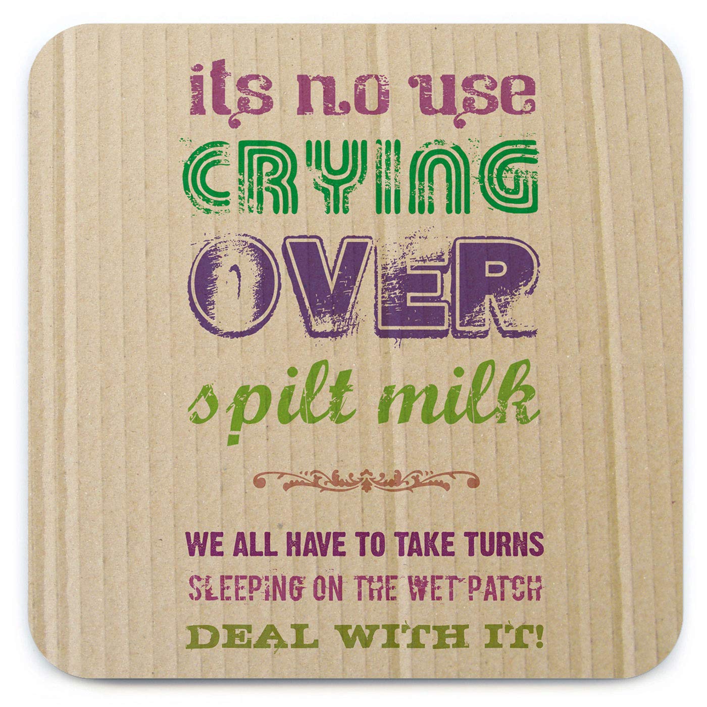 Brainbox Candy Women's - Funny Rude 'Spilt Milk Coaster' - Small Gift Ideas For Him Her - Friends Birthday - Housewarming Present - New Home Gift - Funny Gifts For Men