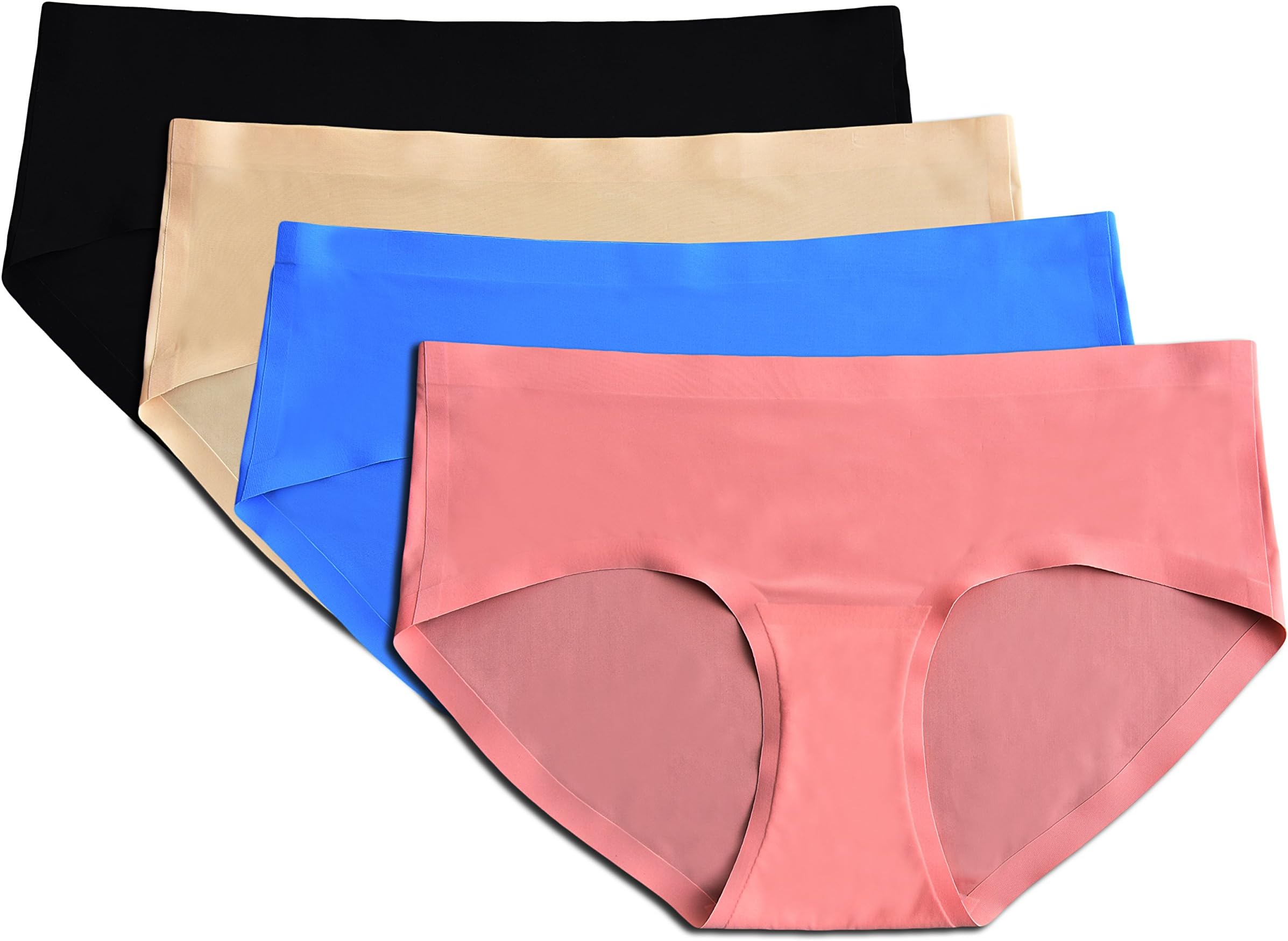 iswan Women’s Seamless Invisible Underwear Bikini and Boyshort Pack of 4