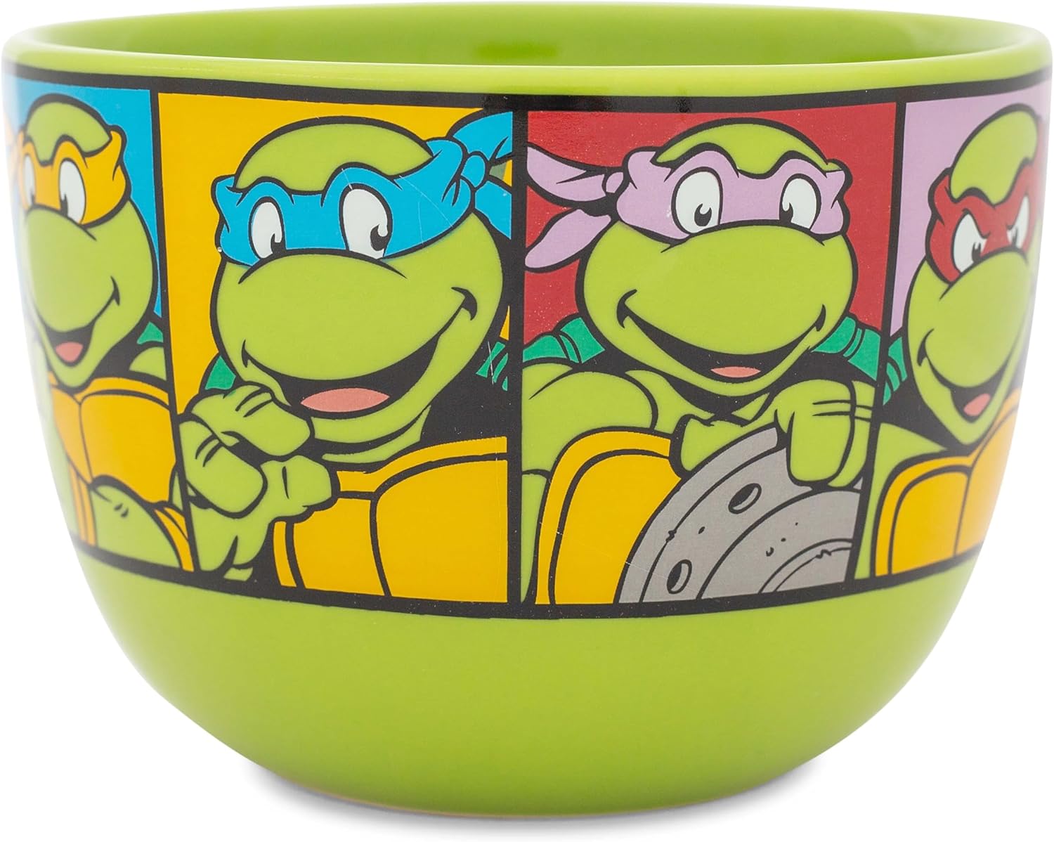 Silver Buffalo NT8424 Teenage Mutant Ninja Turtles Characters Grid Ceramic Soup Mug, 24 oz, Green - Image 3