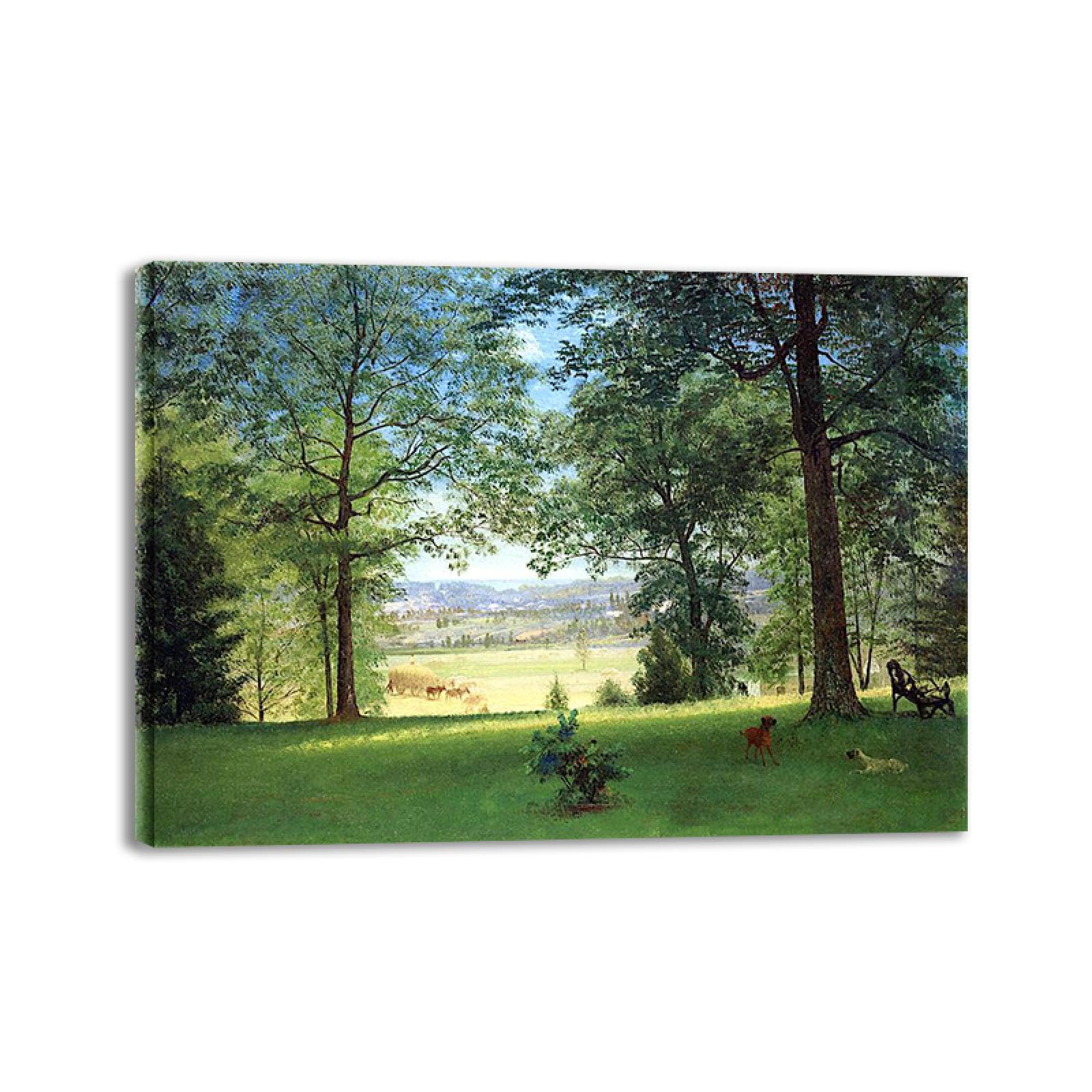 Tableau salon Albert Bierstadt Été encadré : solution déco murale prête à fixer - 7
