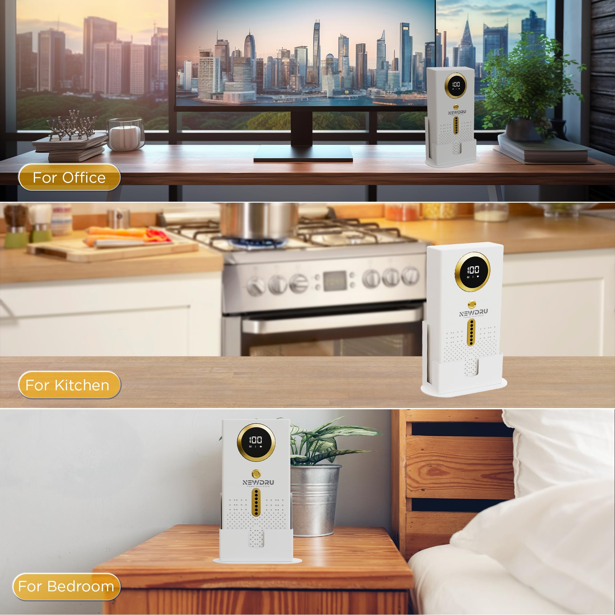 NEWDRU Airpure Elite Portable Car Air Purifier With Negative Ion Technology | Ozone Purification & Aromatherapy | Usb Rechargeable | Compact For Home, Office & Car,White - Image 9 thumbnail