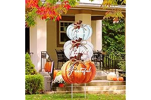 Fall Pumpkin Yard Sign - 3 Pcs 31'' Thanksgiving Outdoor Yard Decoration,...