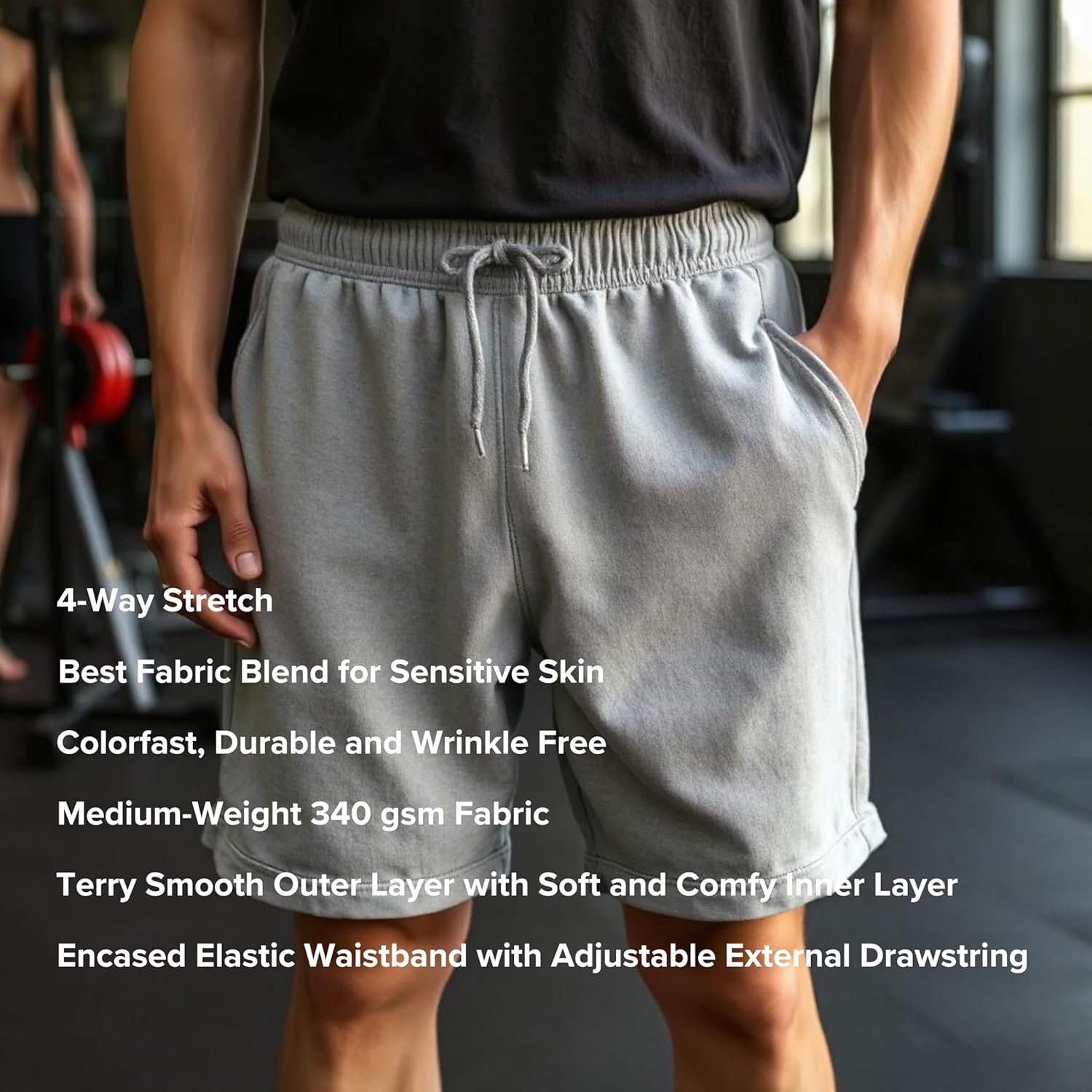Soft & Simple - Organic Bamboo Viscose and Cotton Blend Terry Shorts - 3 Pockets - Men's/Women's Athleisure - Image 6