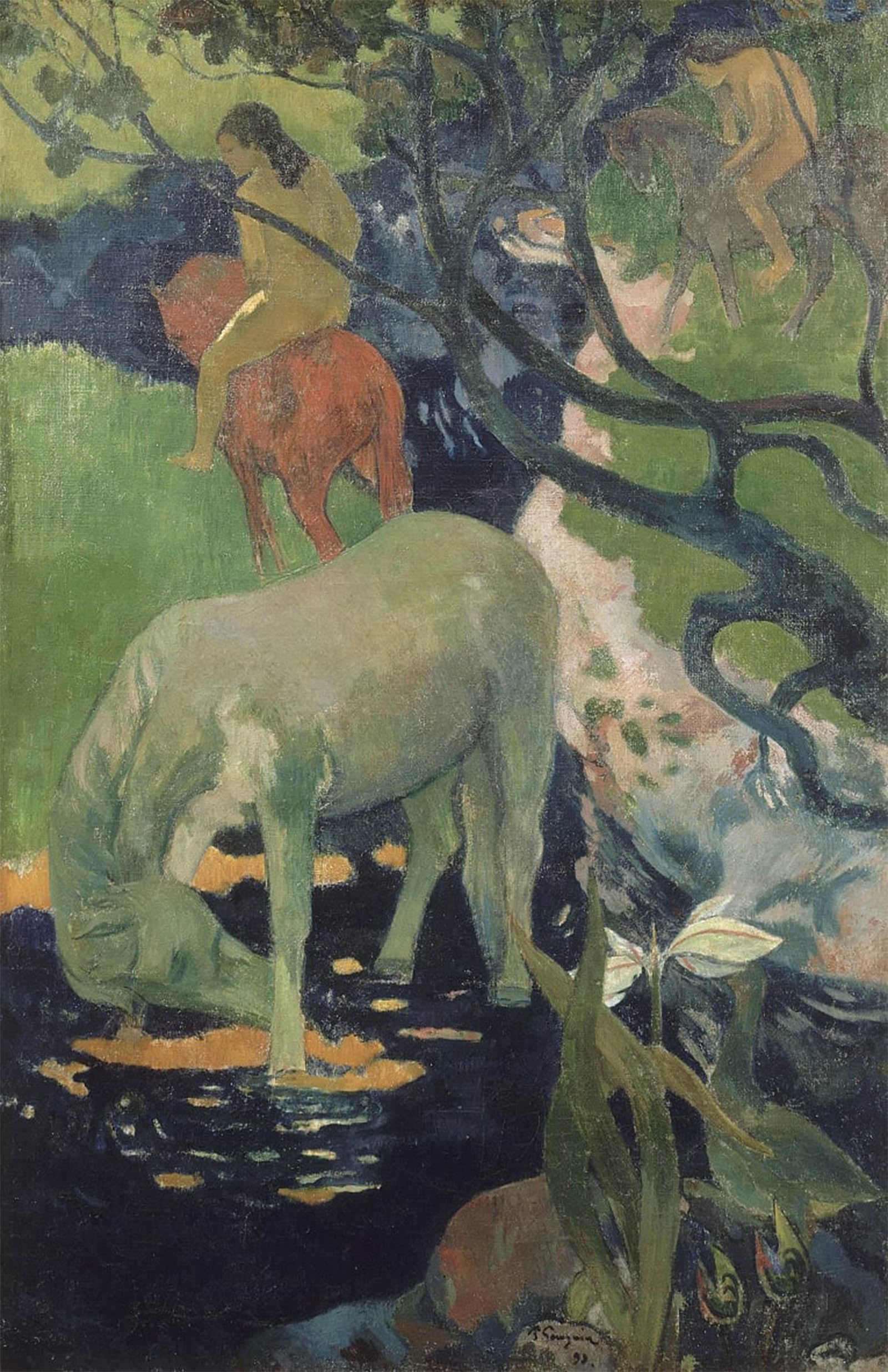 POSTERIIk Vintage Print Pop Art Landscape Artwork the White Horse by Paul Gauguin Art Prints for Office Home Decor 60x90cm