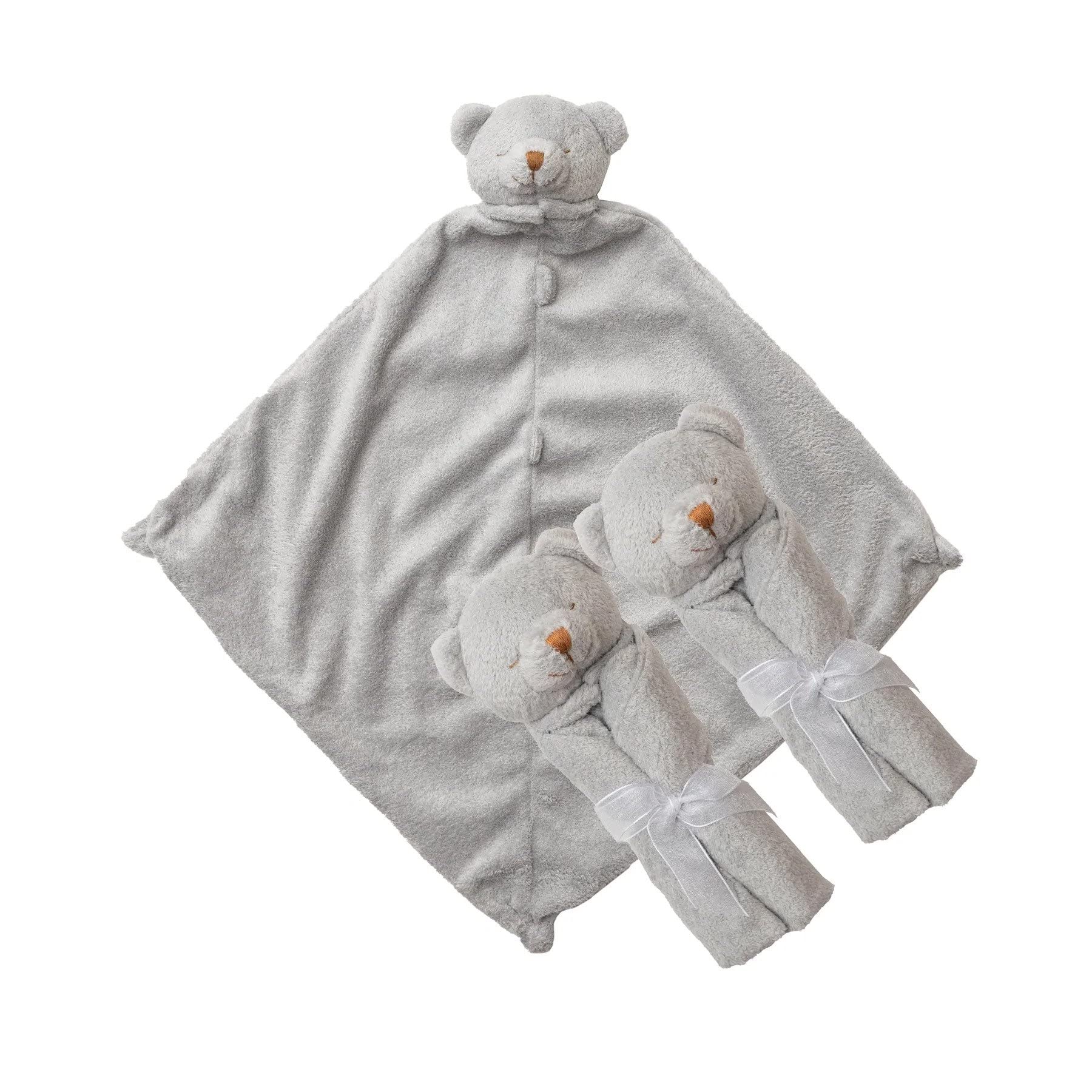 Angel Dear Par de mantas unisex de osos grises y un juego de repuesto de 3 piezas, O/S