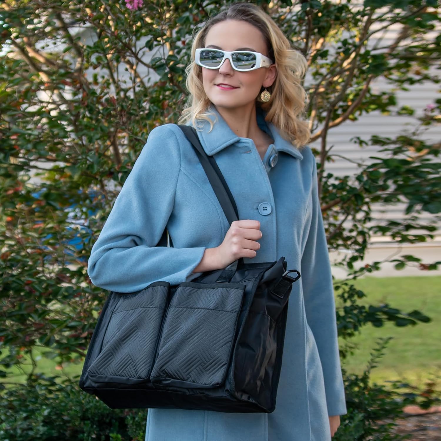 ITIEZY Utility Tote Bag for Women with 15/18 Pockets - Large Teacher Tote Bag with Zipper Compartment Nurse Bags for Work - Image 2