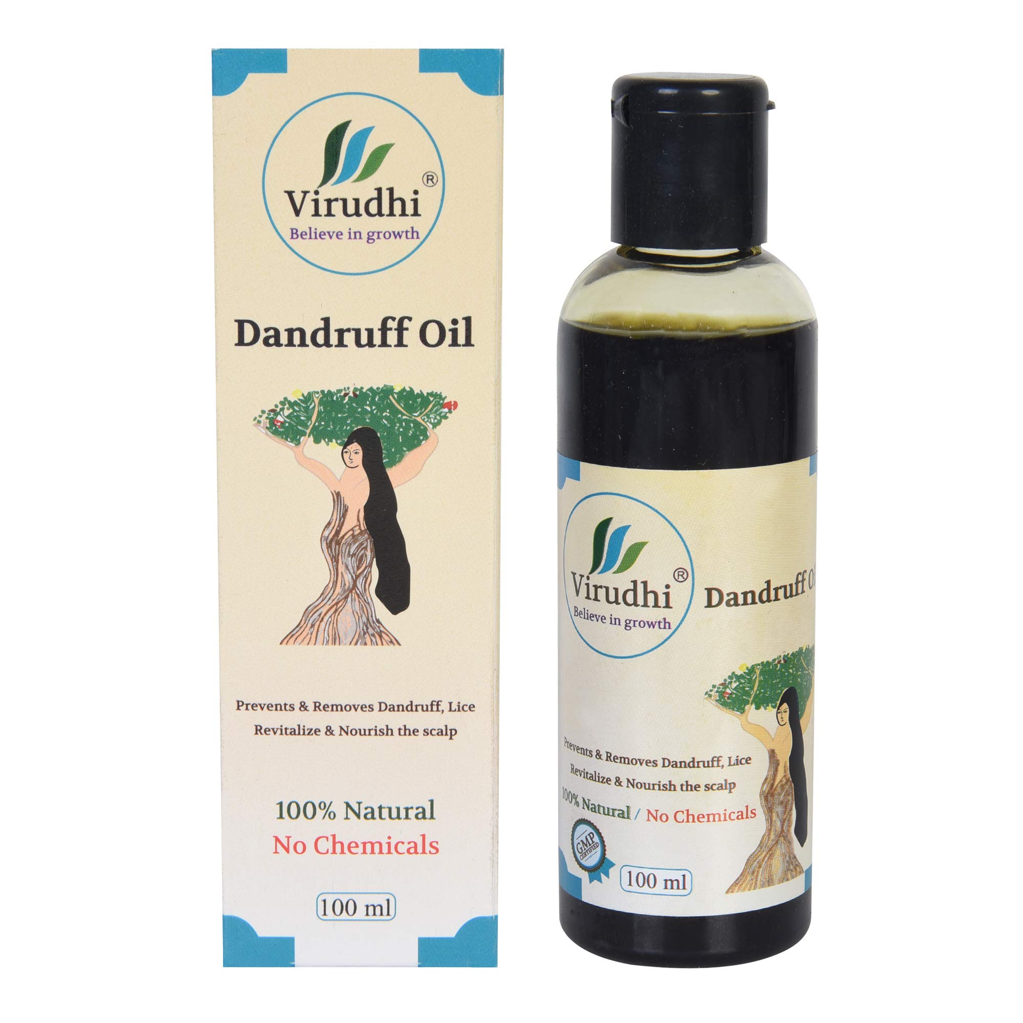 Virudhi Dandruff Control Oil | Prevents & Removes Dandruff | Soothes Irritable and Itchy Scalp (Ayurvedic) 100ml