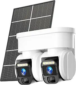4G LTE Cellular Solar Security Camera, No WiFi with 3MP 2K HD, AI Motion Detection, Dual Lens 360° View, Color Night Vision, 2-Way Talk, IP66 Weatherproof, SIM Card Included (Dual-Lens) asin的图片