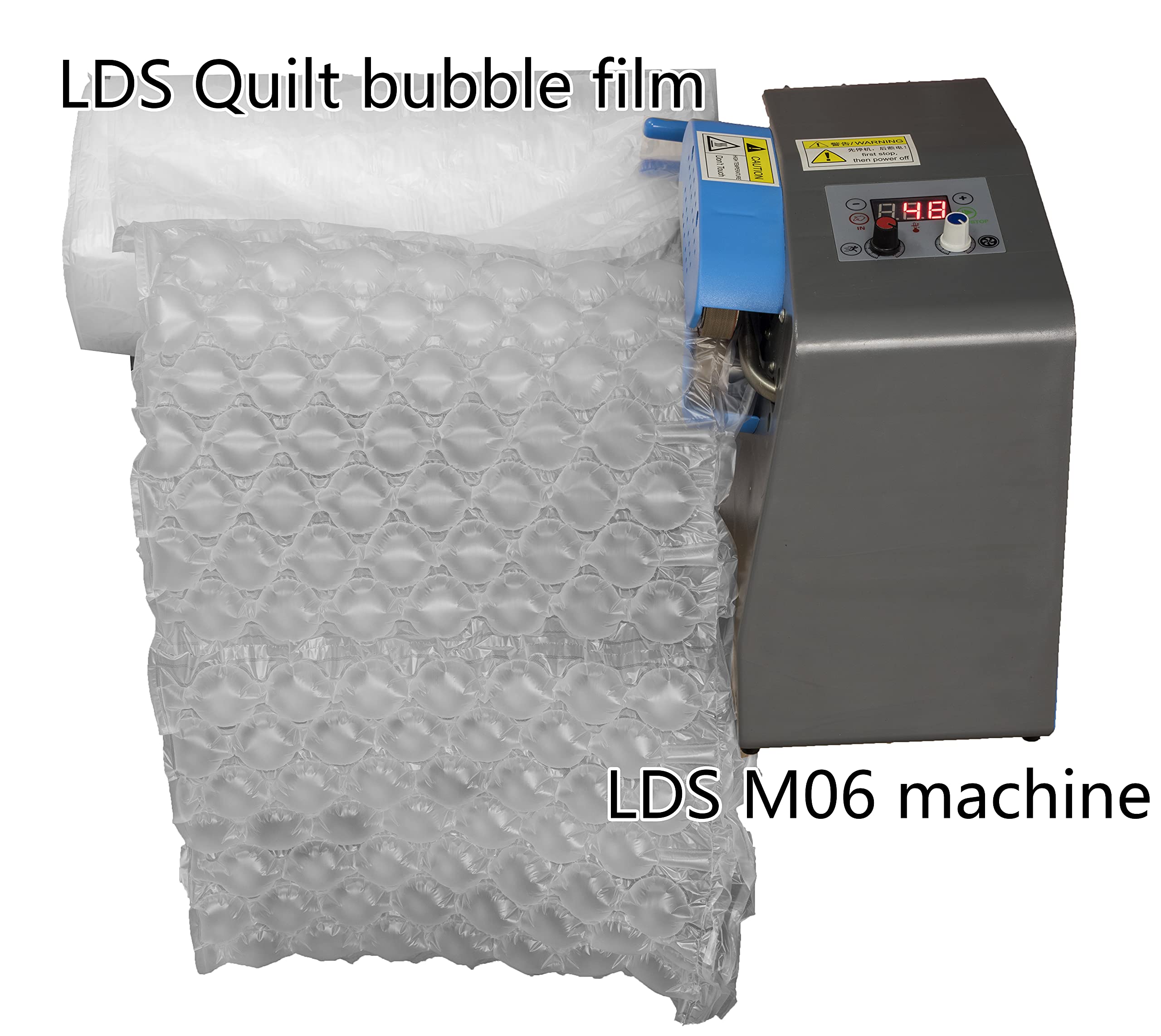LDS Rouleau de film à bulles d'air pour coussin d'air – Longueur 299,9 m (Film à bulles d'air – Bulles gonflables – 40 x 31,8 cm)