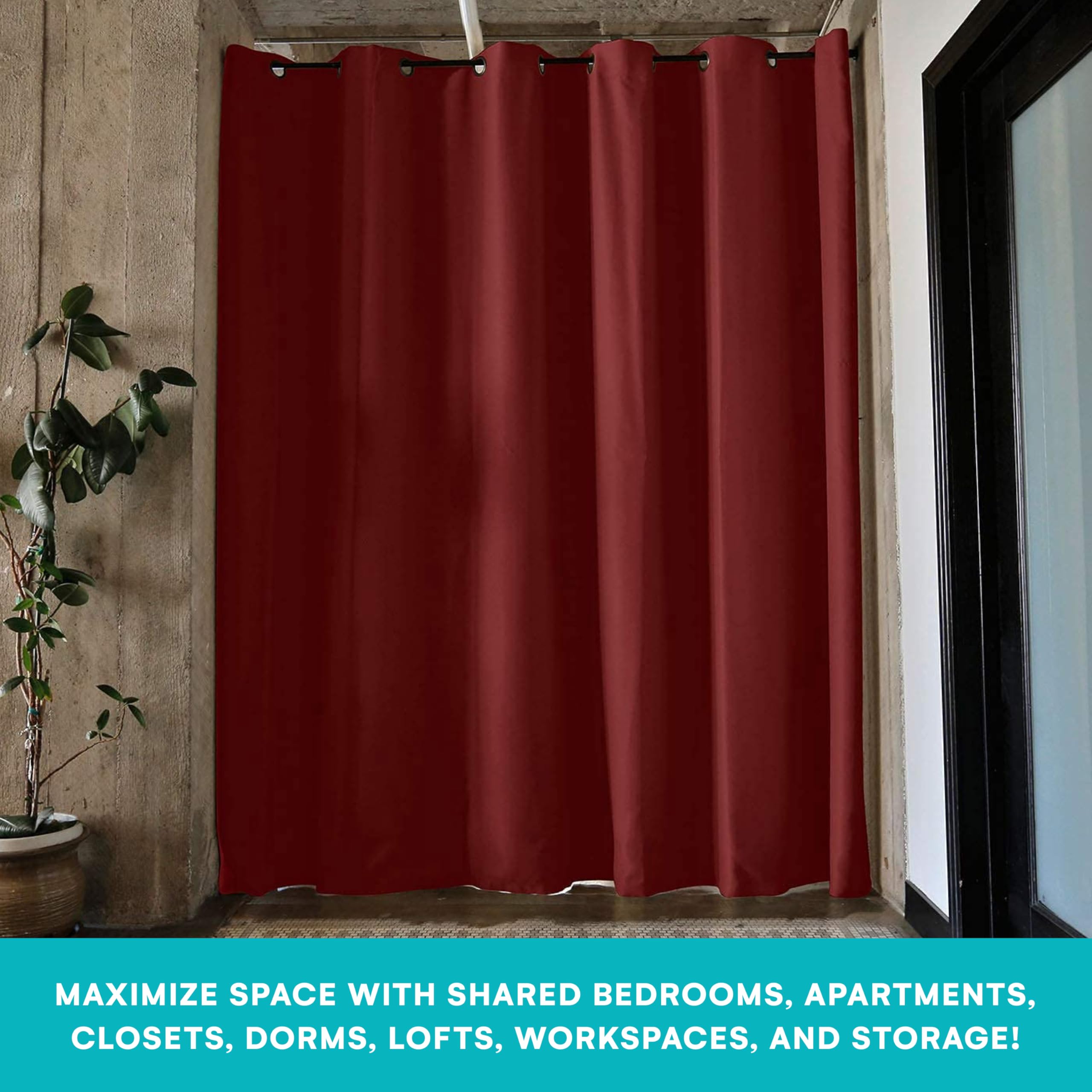 RoomDividersNow Separador de Cortinas, Tabique, 243cm Alto x 304cm Amplio (Rojo)