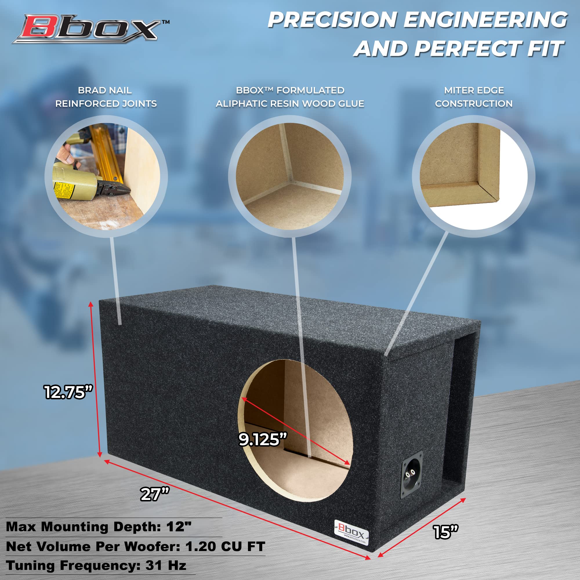 Amazon.com: Atrend Bbox Single Vented 10 Inch Subwoofer Enclosure